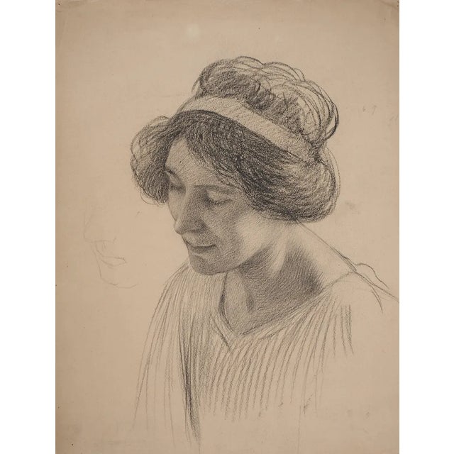 Léopold Franz Kowalski, Portrait of Amélia, Original Drawing For Sale - Image 5 of 5