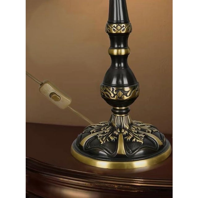 2020s Color Stone Collage & Wood-Copper Lamp For Sale - Image 5 of 5