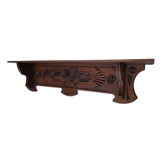 Antique Wall Console in Hand-Carved Linden Wood, 1900s For Sale