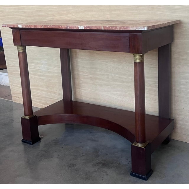 Antique French Empire Fruitwood Console Table with drawer, Early 20th Century For Sale - Image 17 of 18