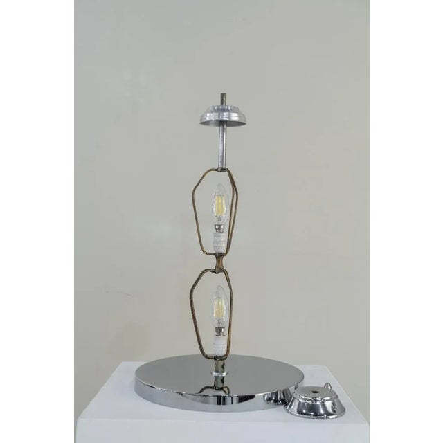 Comp-Shaped Table Lamp in Steel and Glass, 1960s For Sale - Image 4 of 7