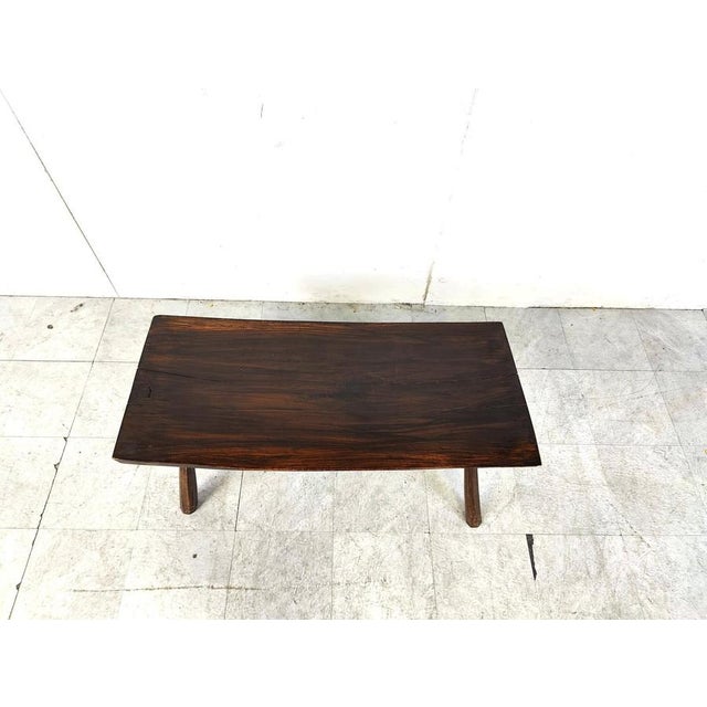 Brutalist Wooden Coffee Table, 1960s For Sale - Image 6 of 15