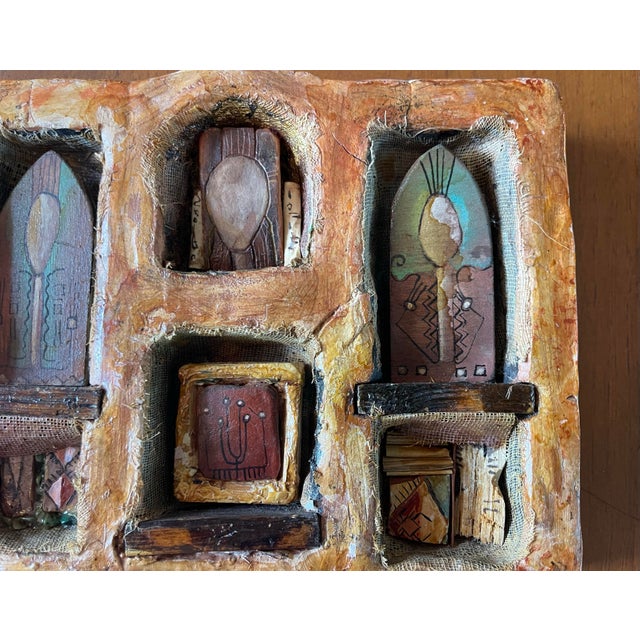 Studio Ceramic Mixed Media 9” Sculptural Object, Totemic Architectural Form, Signed Dantoni For Sale - Image 9 of 12