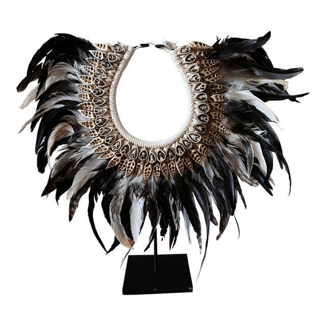 Contemporary Decorative Primary Necklace With Shells & Stand For Sale