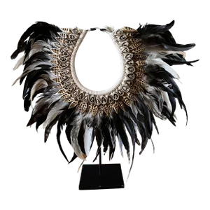 Contemporary Decorative Primary Necklace With Shells & Stand