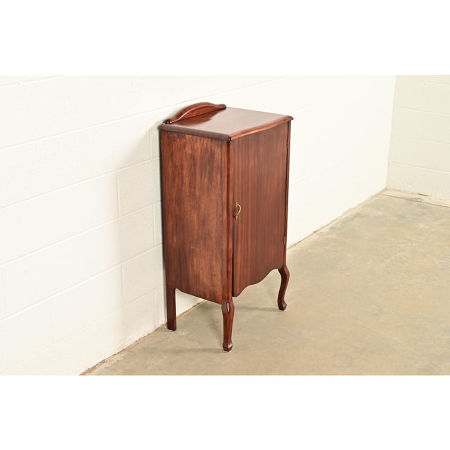 Antique Victorian Carved Mahogany Music Cabinet or Bar Cabinet, Circa 1900 For Sale - Image 4 of 14
