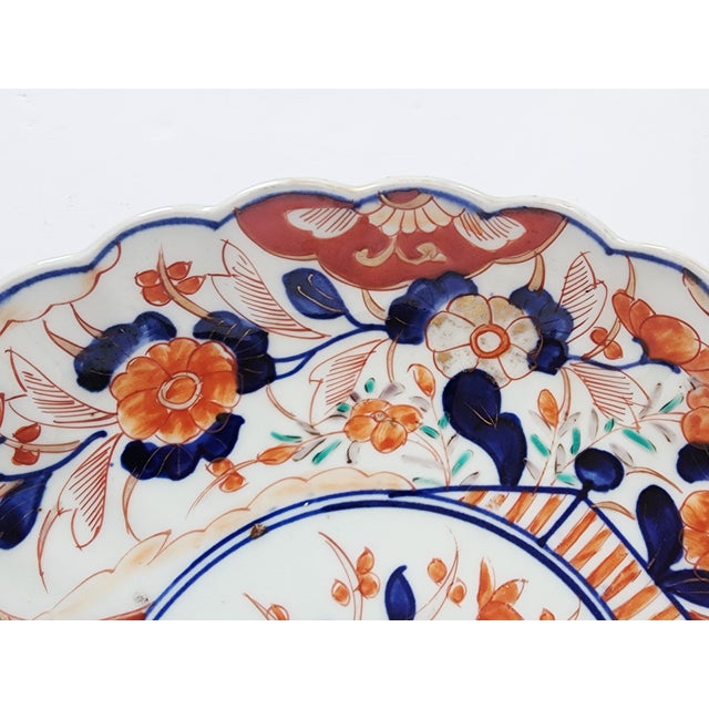 Navy Blue Antique 19th Japanese Meiji Period Scalloped Plates-a Pair For Sale - Image 8 of 11