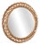 Mid-Century Modern French Round Rattan Mirror, 1950s For Sale