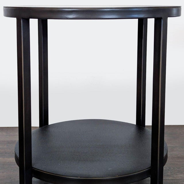 Modern Crate & Barrel Echelon Round Side Table With Shelf For Sale - Image 3 of 5