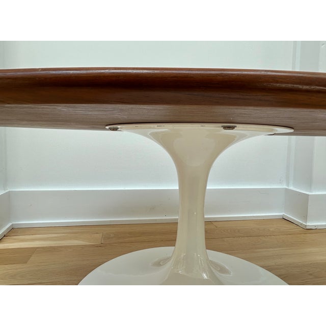 Mid-Century Modern 1960s Walnut Topped Oval Coffee Table Attributed to Eero Saarinen For Sale - Image 3 of 7