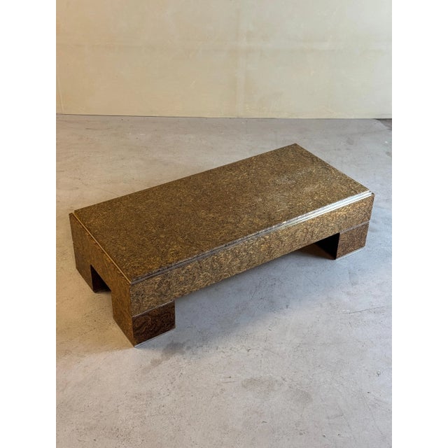 Mid-Century Italian Brass and Veneer Coffee Table, 1970s For Sale - Image 10 of 14