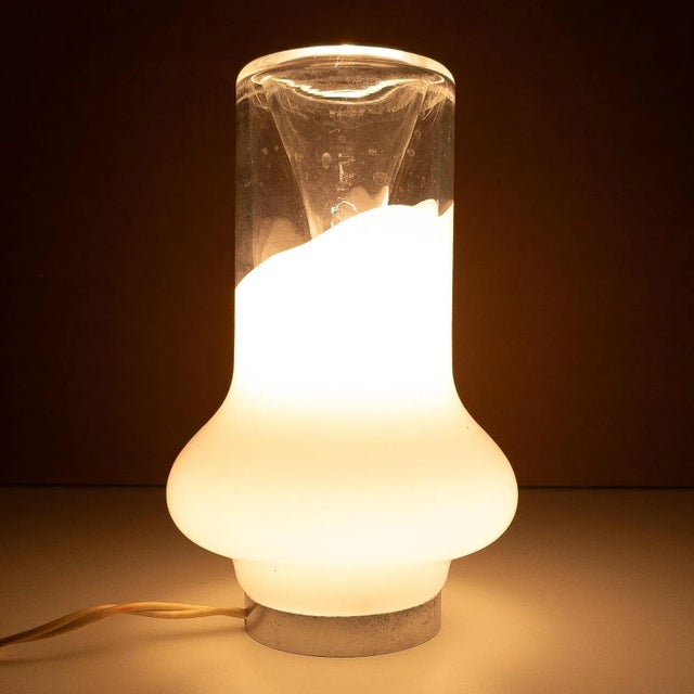 Murano Glass Table Lamp by Roberto Pamio for Leucos, 1970s For Sale - Image 4 of 8