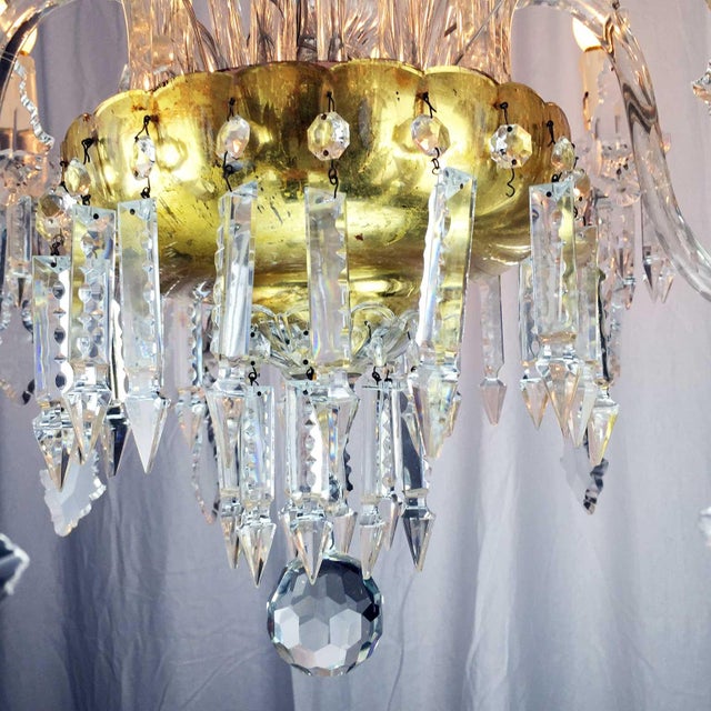 Antique Bohemian Crystal Chandelier, 1950s For Sale - Image 6 of 10