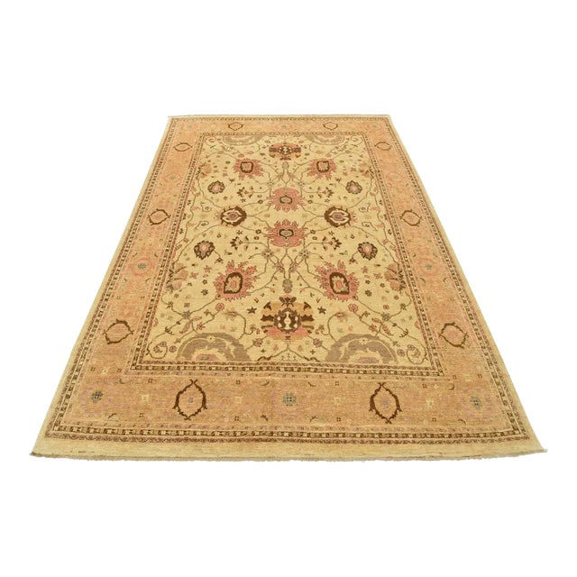 Ziegler Rug 8'11'' X 12'1'' Beige Wool Traditional Hand-Knotted Oriental Carpet For Sale