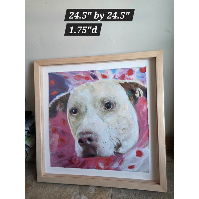 Gray Original Dog Portrait Pastel For Sale - Image 8 of 15