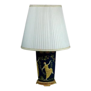 Greek Cameo Art Pottery Lamp Base Attr. Weller, Cira 1930