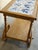 Wood Vintage Danish Oak Bar Cart Tea Trolley With Blue & White Tile Top For Sale - Image 7 of 10