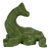Vintage Ceramic Avocado Green Dog Sculpture in Geometric Form For Sale