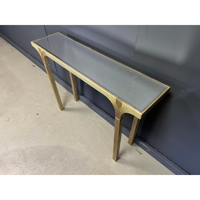 Wood Mirrored and Gilt Wood Console from Deknudt, Belgium, 1970s For Sale - Image 7 of 11