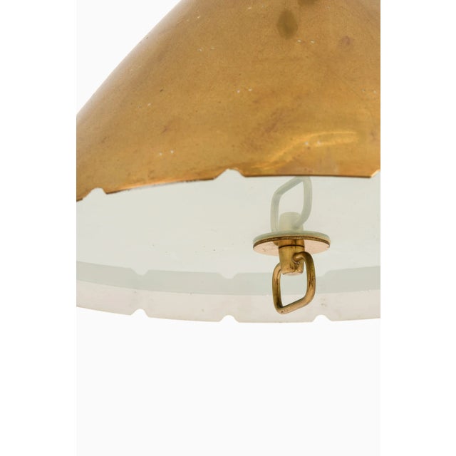 Pendant Lamp in Brass and Glass by Paavo Tynell, 1950s For Sale - Image 3 of 6
