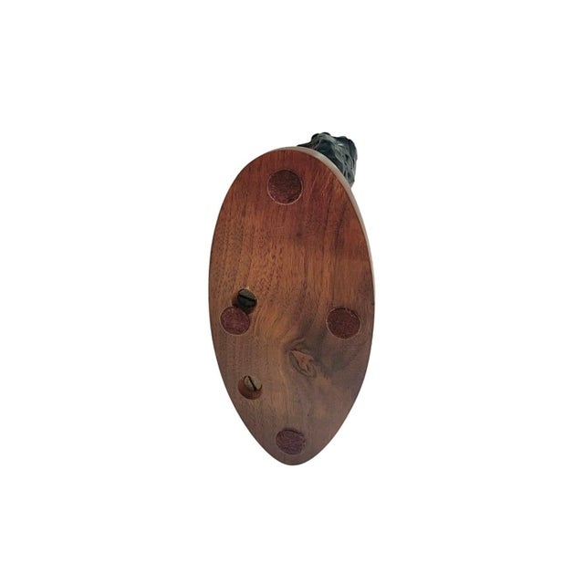 Cat Sculpture Bronze on Wood Base Feline Statue Signed and Numbered Vintage Gift For Sale - Image 9 of 11