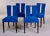 Blue Set 6 Paul Frankl Style Mid Century Dining Chairs 2 Arm + 4 Side With New Upholstery For Sale - Image 8 of 13