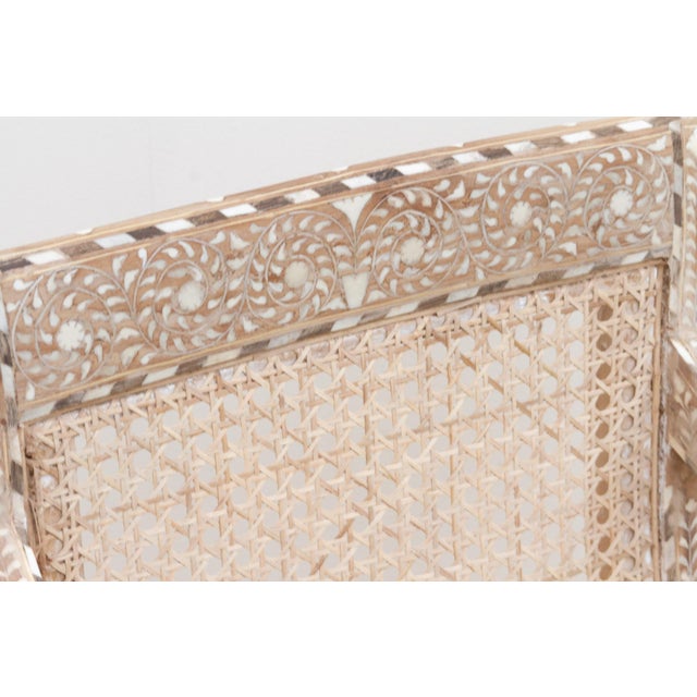 Raj Colonial Inlaid Armchair With Cane Seat For Sale - Image 4 of 10