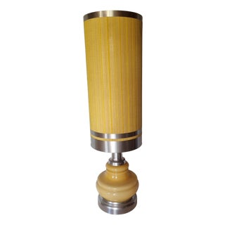 Floor Lamp with Yellow Shade, 1970s For Sale