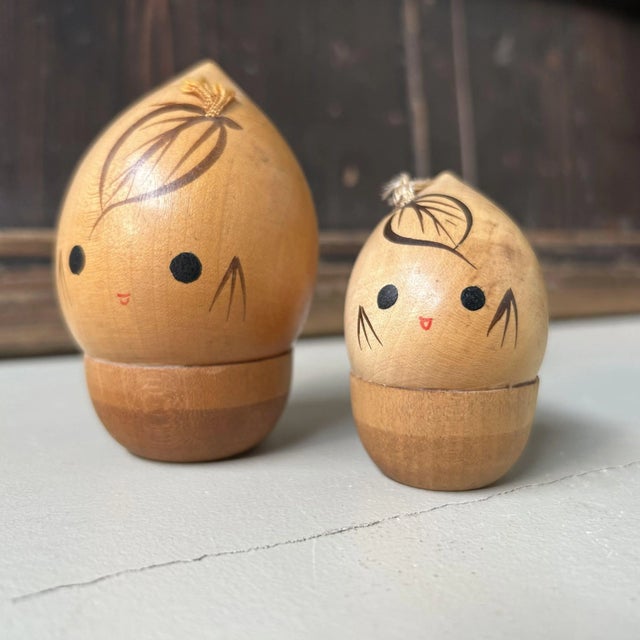 Acorn Kokeshi, Japan, 1970s, Set of 2 For Sale - Image 9 of 9