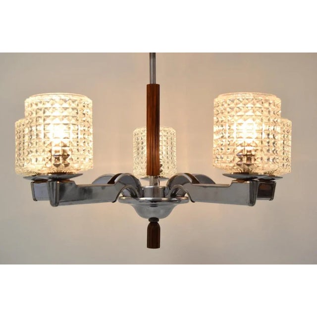 Mid-Century Chrome Chandelier, 1960s For Sale - Image 4 of 14