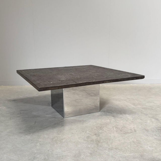 Stone and Steel Coffee Table from Draenert, 1970s For Sale - Image 11 of 11