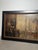 Atmospheric antique oil on canvas depicting a tranquil church interior with worshippers gathered in prayer. The artist...