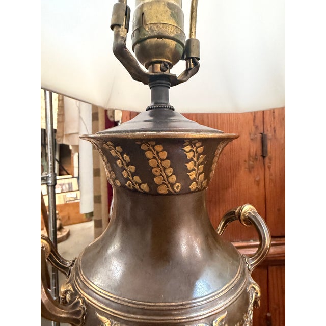 19th-Century Neo-Grec Parcel-Gilt Bronze Amphora Lamps by Ferdinand Barbedienne - a Pair For Sale In Atlanta - Image 6 of 7