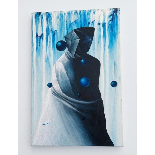 2000 - 2009 Signed Surreal Figural Painting on Canvas, Dated 01/24/09 For Sale - Image 5 of 5