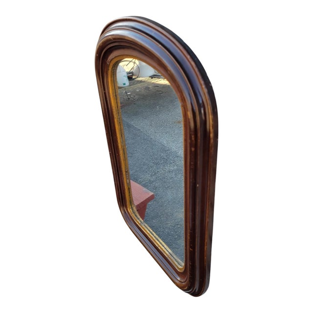 Wood 19th C American Victorian Walnut Mirror Gold Gilt Frame Antique Wall Hanging For Sale - Image 7 of 10