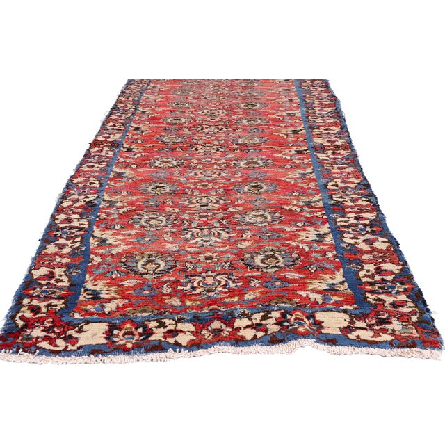 Antique Persian Mashhad Rug, 03'05 X 12'01 For Sale - Image 4 of 10