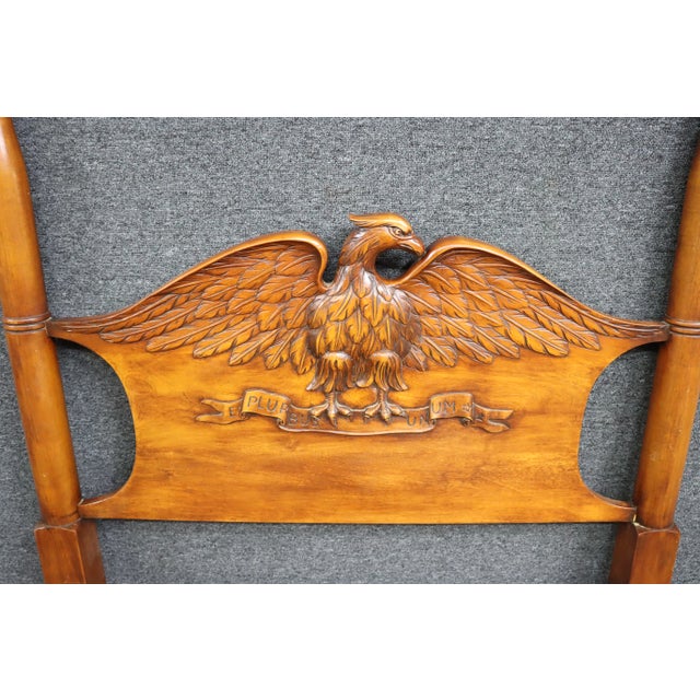Traditional "E Pluribus Unum" Carved Eagle Headboard/Single For Sale - Image 3 of 5