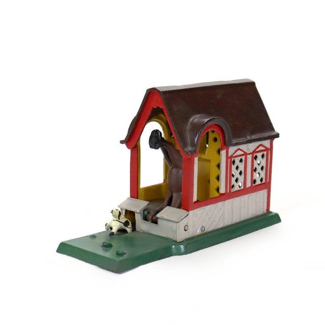 Folk Art Vintage Copy of James D. Capron Collection Mechanical Bank, Mule & Barn, 20thC For Sale - Image 3 of 5