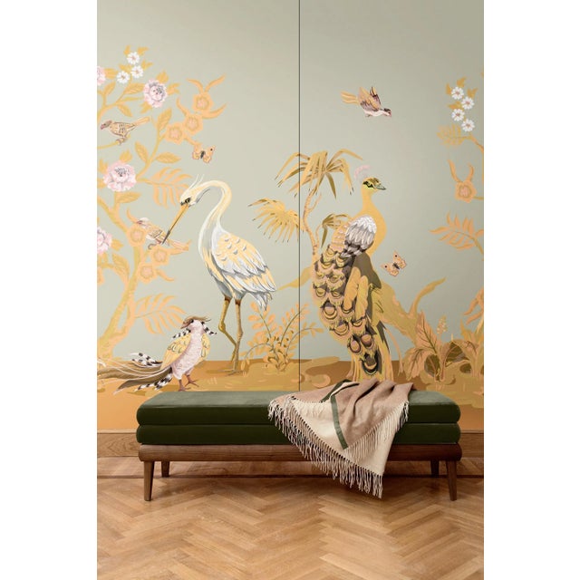 Not Yet Made - Made To Order Peacock and Herons Fabric Wall Covering by Chiara Mennini for Midsummer-Milano For Sale - Image 5 of 7