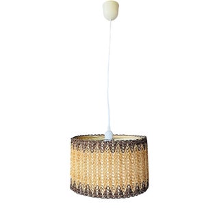 Vintage Pendant Lamp in Sisal and Rope, 1970s For Sale