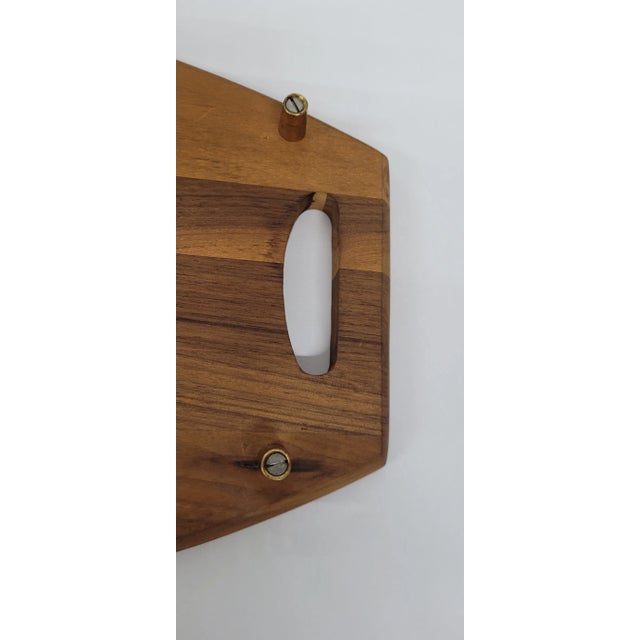 1960s 1960 Mid Century Wood Serving Tray With Ceramic Tile Inlay by Georges Briard For Sale - Image 5 of 11