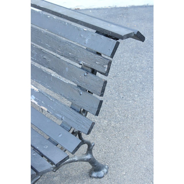 Victorian Cast Iron & Wood Outdoor Garden Bench For Sale In Philadelphia - Image 6 of 12