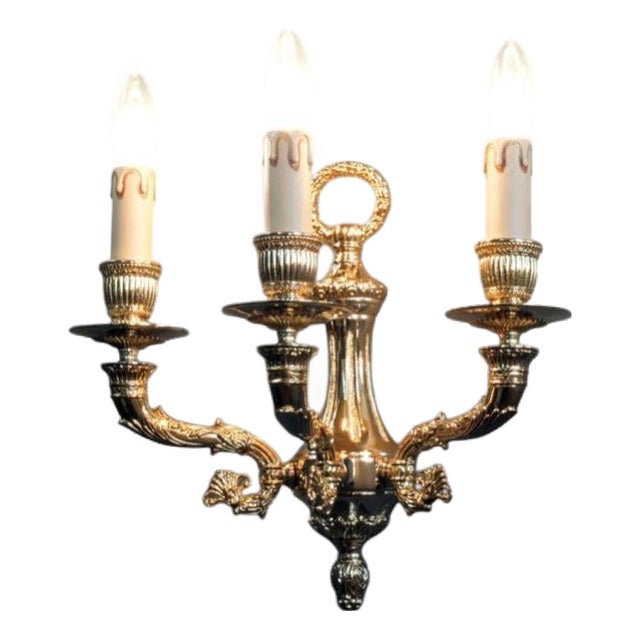 Palace 3 Lights Wall Sconce in Gold Plate by Aggiolight For Sale