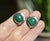 Vintage Sterling Silver Malachite Clip-on Stud Earrings, A Pair For Sale - Image 13 of 18