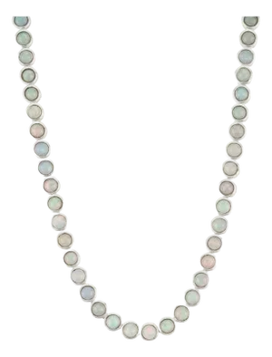 16 Inches Handmade Opal Gemstone Tennis Necklace in 925 Sterling Silver