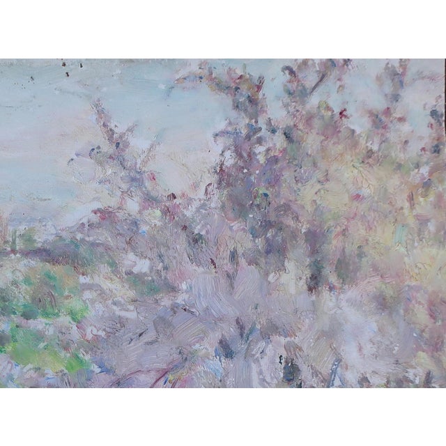 Realism 1950s Impressionism Oil Painting: Cherries Blossomed, Ukrainian Artist 23-31 For Sale - Image 3 of 6