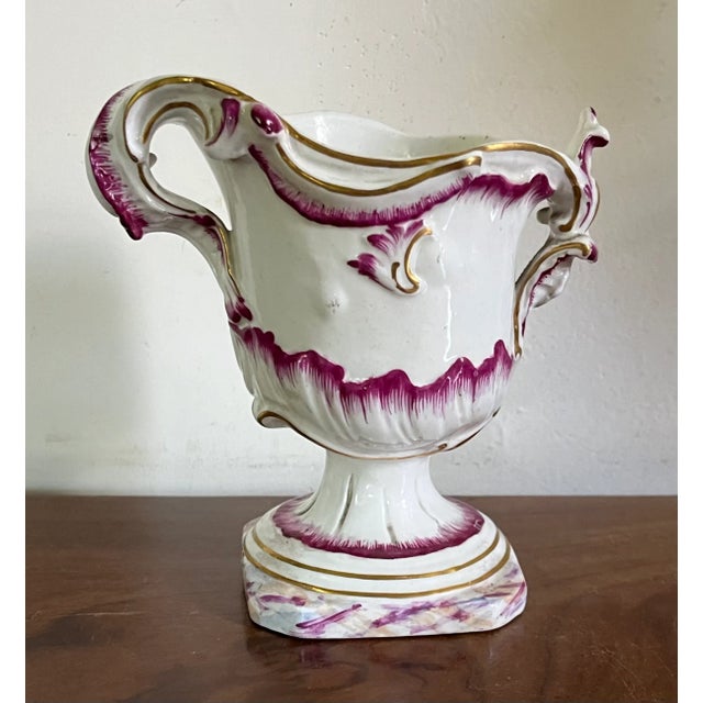 Antique 18th Century German Rococo Ludwigsburg Porcelain Puce Urn Vase For Sale - Image 4 of 12