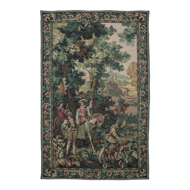 Emperor Maximilian Hawking Left Tapestry - 172 X 122 Cm (5'8" X 4'0") - Requires Rod Size 4 For Sale