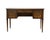 Italian Sligh Furniture Solid Walnut Italian Provincial 46" Writing Desk W. Tooled Leather Top For Sale - Image 3 of 12
