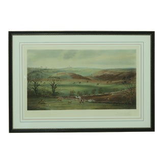 The Duke of Beauforts Framed & Matted Vintage Engraving Hunt Scene For Sale